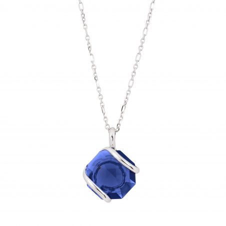 mini Swarovski kristal ketting donkerblauw