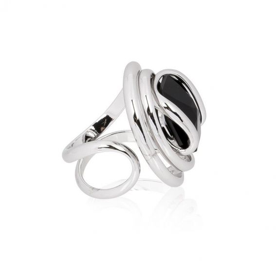 Andrea Marazzini bijoux - Bague cristal Swarovski Octagon Black Wave