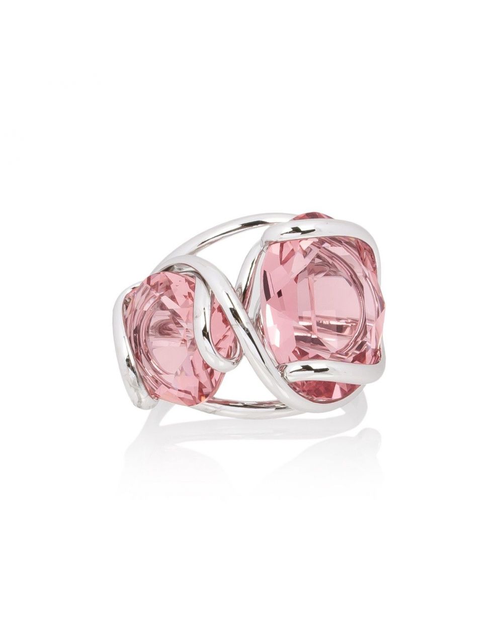 Andrea Marazzini bijoux - Bague cristal Swarovski Ovale Rose Peach Mini Double