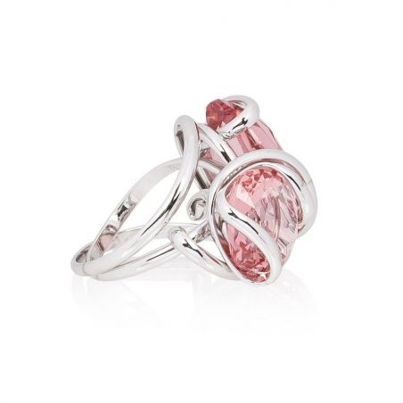 Andrea Marazzini bijoux - Bague cristal Swarovski Ovale Rose Peach Mini Double