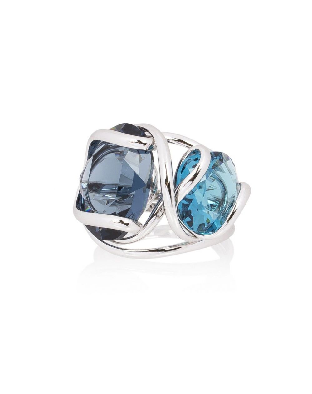 Andrea Marazzini bijoux - Bague cristal Swarovski Ovale Turquoise Mini Double