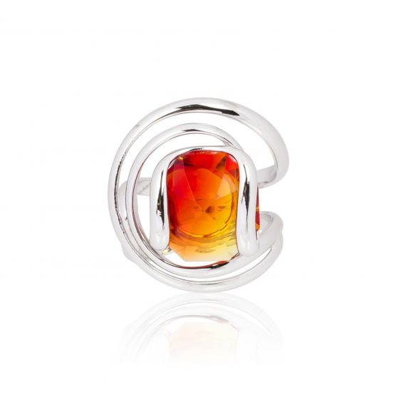 Andrea Marazzini bijoux - Bague cristal Swarovski Octagon Fire Opal