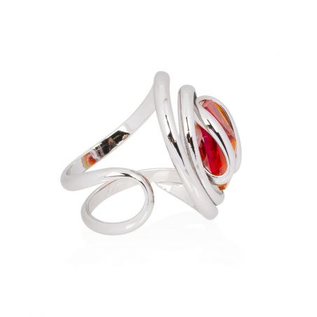 Andrea Marazzini bijoux - Bague cristal Swarovski Octagon Fire Opal