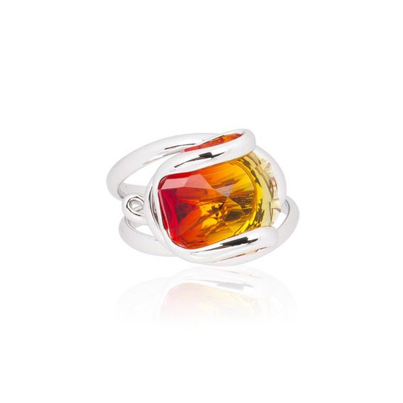 Andrea Marazzini bijoux - Bague cristal Swarovski Octagon Fire Opal