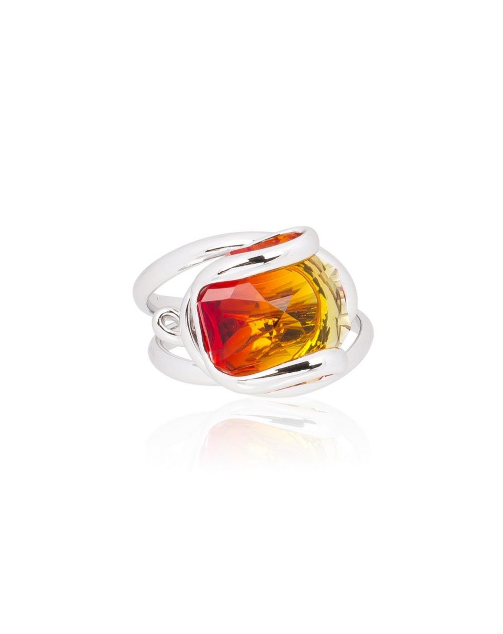 Andrea Marazzini bijoux - Bague cristal Swarovski Octagon Fire Opal