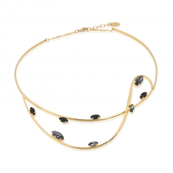 ovale Swarovski munt kristal ketting