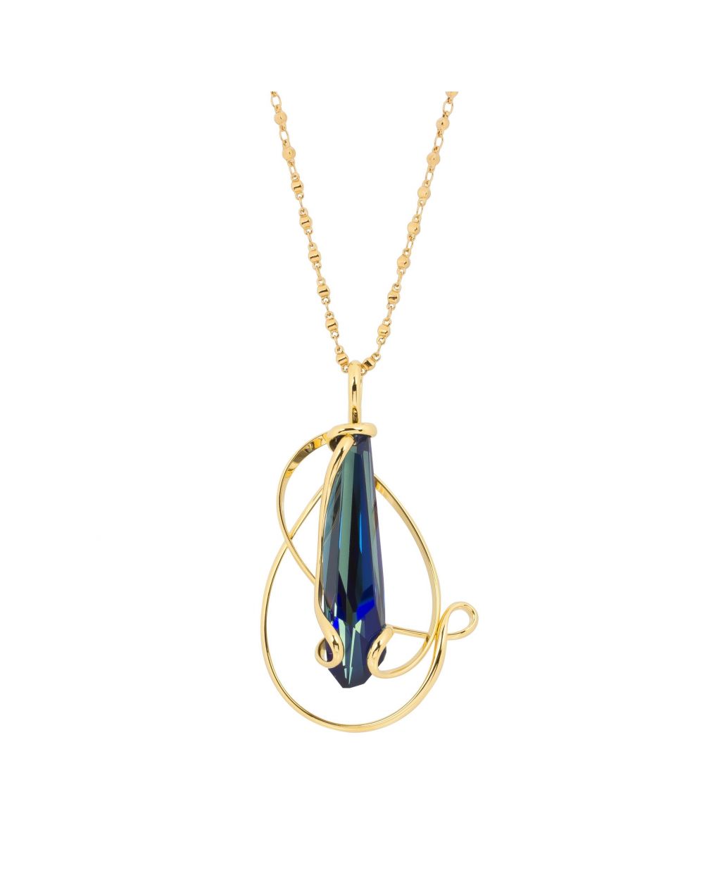 oval Swarovski mint crystal necklace