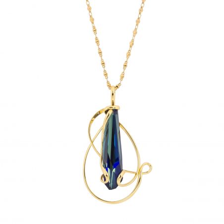 oval Swarovski mint crystal necklace