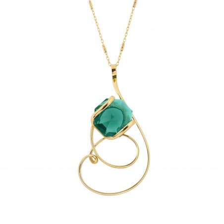 oval Swarovski mint crystal necklace