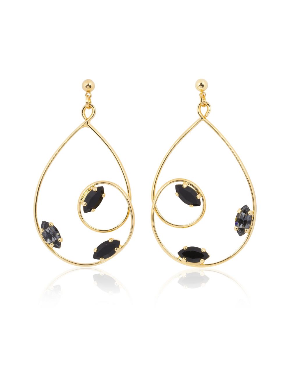 Boucles d'oreilles Andrea Marazzini - Cristal Swarovski Navette L.A. JET/SI