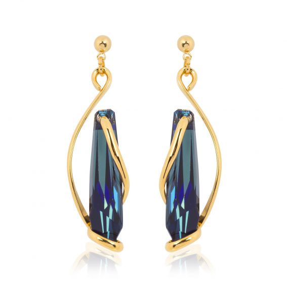 Boucles d'oreilles Andrea Marazzini - Cristal Swarovski Stalattite Bermuda Blue