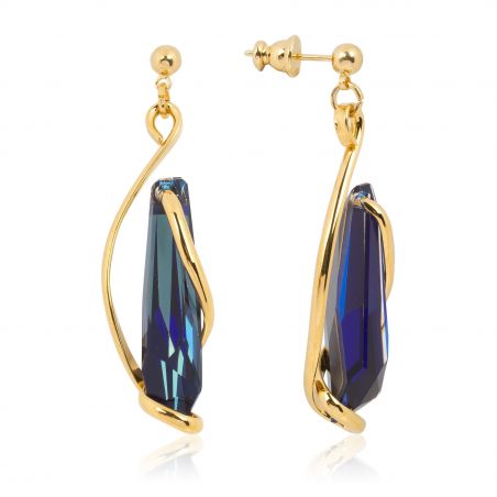 Boucles d'oreilles Andrea Marazzini - Cristal Swarovski Stalattite Bermuda Blue