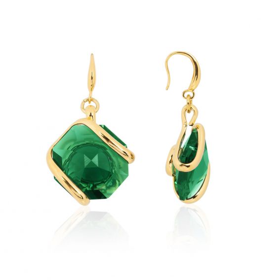 Boucles d'oreilles Andrea Marazzini - Cristal Swarovski Octagon Emeraude