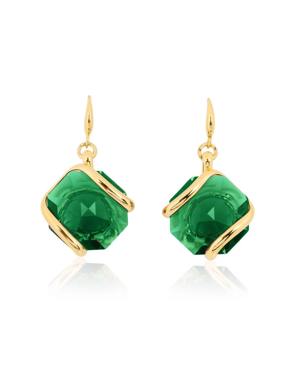 Boucles d'oreilles Andrea Marazzini - Cristal Swarovski Octagon Emeraude