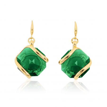 Boucles d'oreilles Andrea Marazzini - Cristal Swarovski Octagon Emeraude