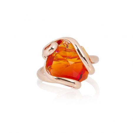 Andrea Marazzini bijoux - Bague cristal Swarovski Octagon Fire Opal