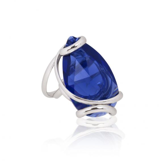 Andrea Marazzini bijoux - Bague cristal Swarovski Drop Dark Blue