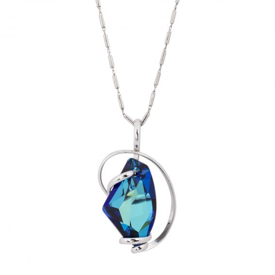 oval Swarovski mint crystal necklace