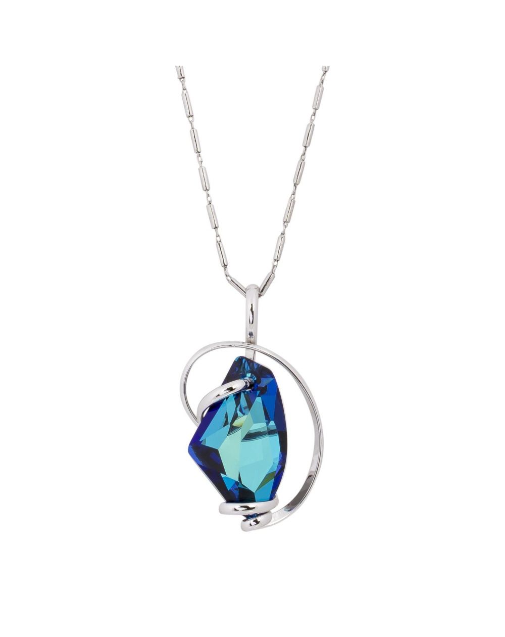 oval Swarovski mint crystal necklace