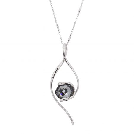 oval Swarovski mint crystal necklace