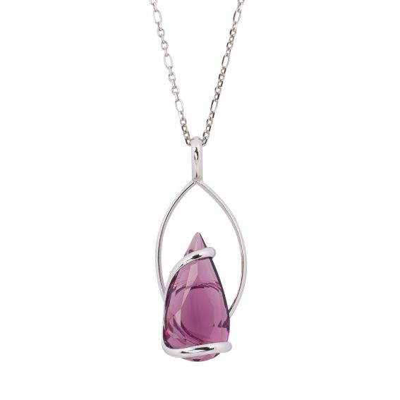 ovale Swarovski munt kristal ketting