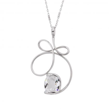 oval Swarovski mint crystal necklace