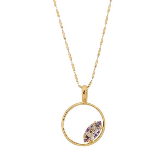 ovale Swarovski munt kristal ketting