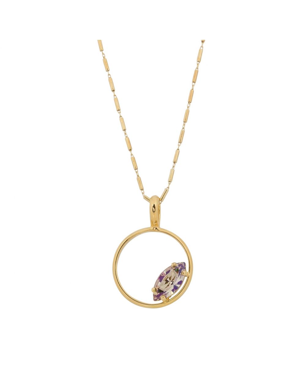 ovale Swarovski munt kristal ketting