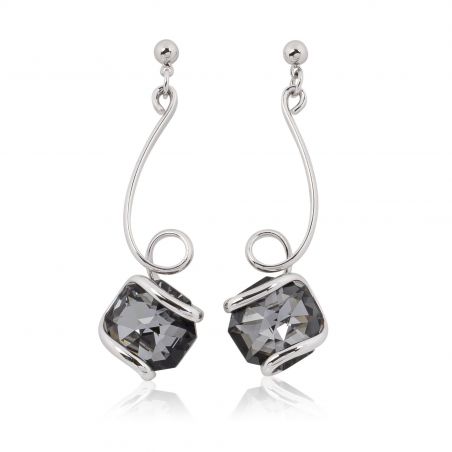Boucles d'oreilles Andrea Marazzini - Cristal Swarovski Navette L.A. JET/SI