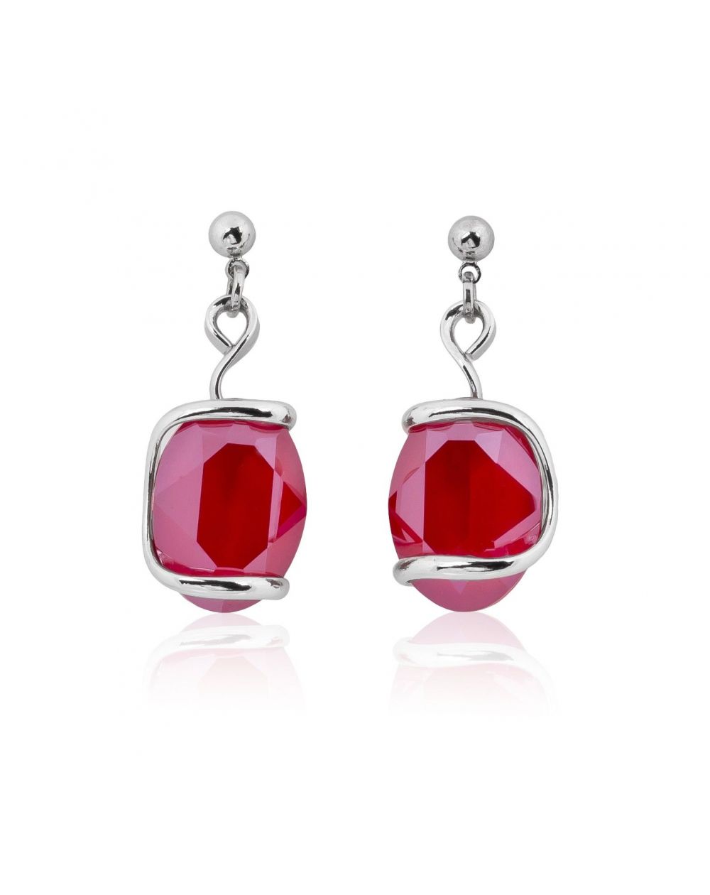 Boucles d'oreilles Andrea Marazzini - Cristal Swarovski Ovale Royal Red