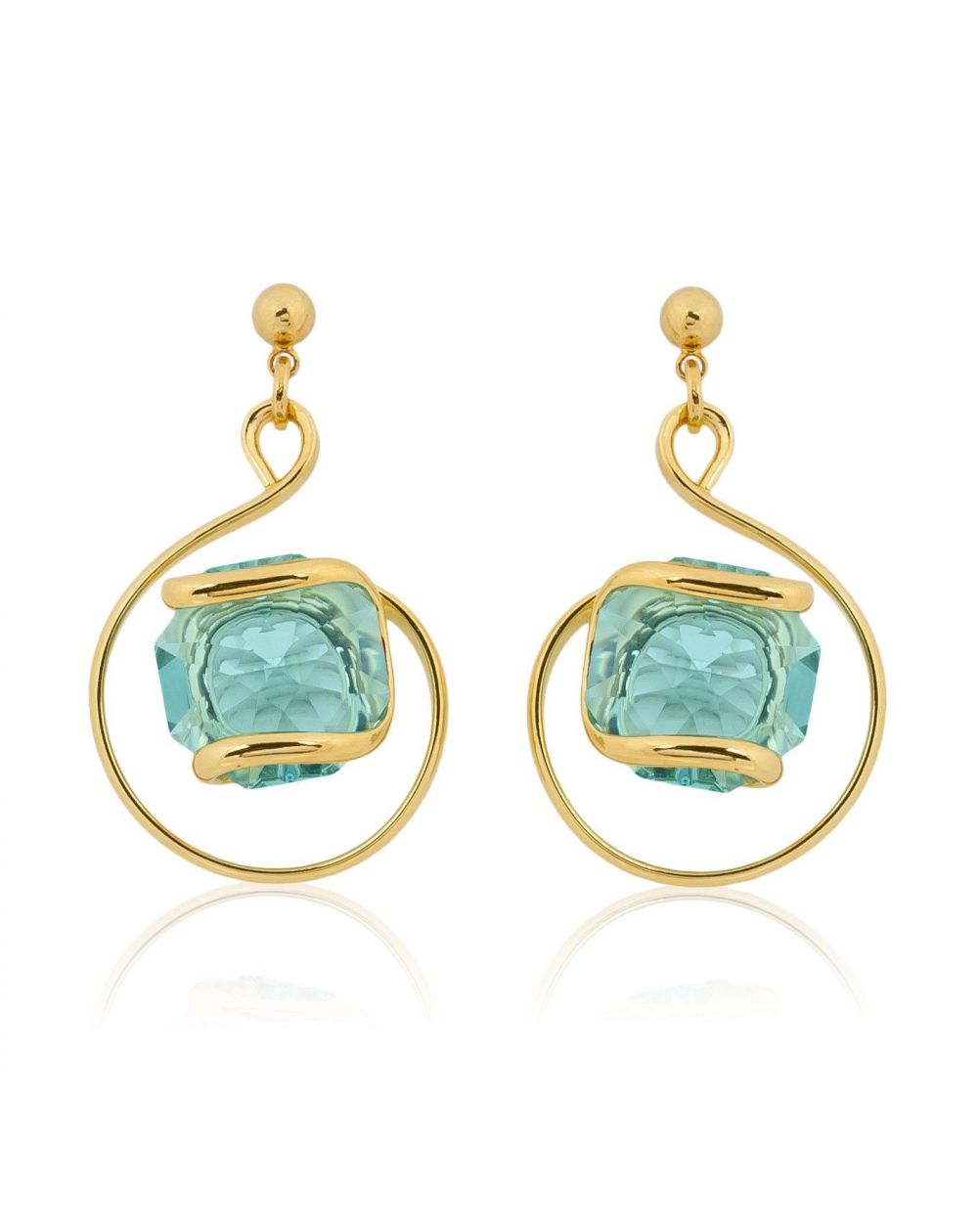 Boucles d'oreilles Andrea Marazzini - Cristal Swarovski Octagon Antique Green