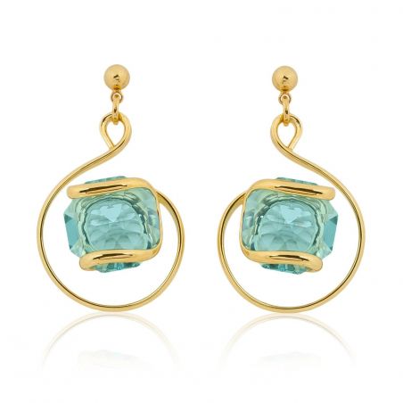 Boucles d'oreilles Andrea Marazzini - Cristal Swarovski Octagon Antique Green
