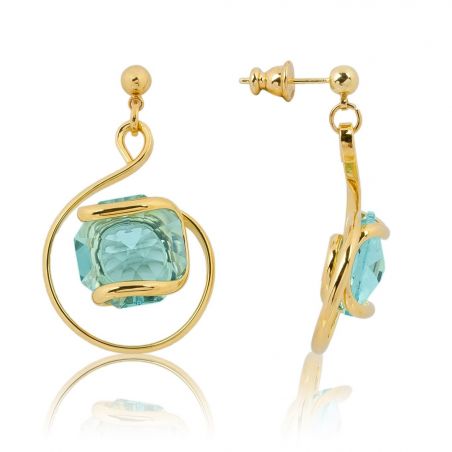 Boucles d'oreilles Andrea Marazzini - Cristal Swarovski Octagon Antique Green