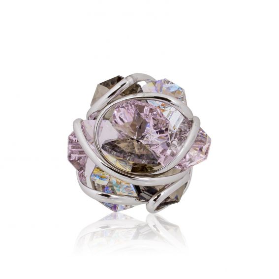 Andrea Marazzini - Bague cristal Swarovski Flower F04 Rose/Fume