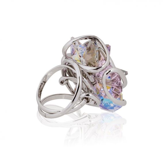 Andrea Marazzini - Bague cristal Swarovski Flower F04 Rose/Fume