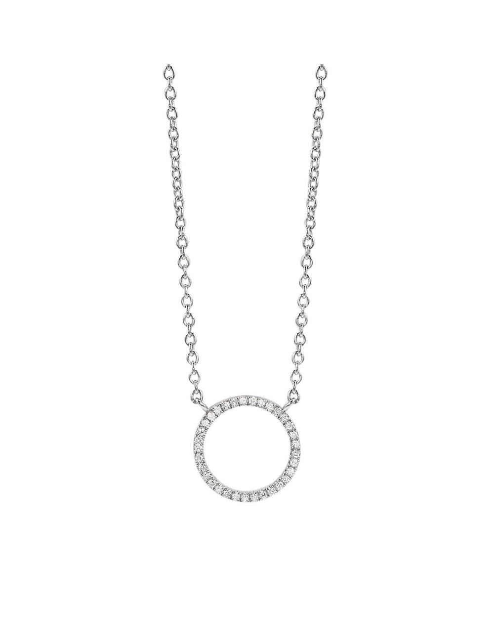 Collier petit cercle full - 32 diamants - Bijoux en argent avec diamants