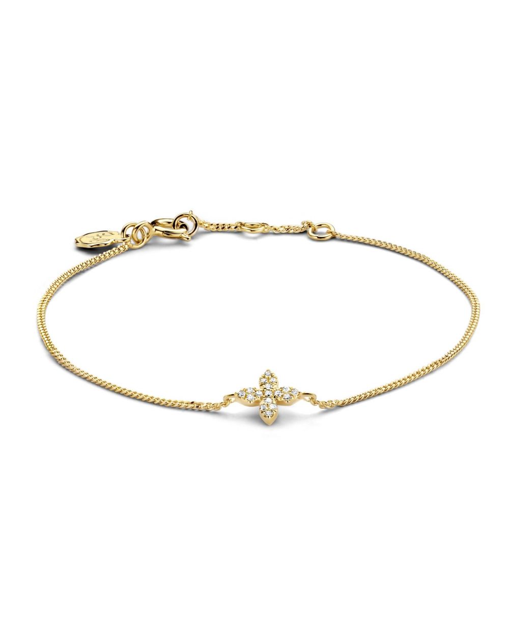Bracelet Little Flower - 17 diamants - Bracelet en argent avec diamant