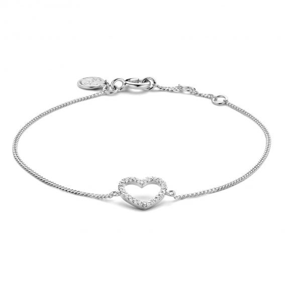 Bracelet Coeur - 24 diamants - Bracelet en argent avec diamants