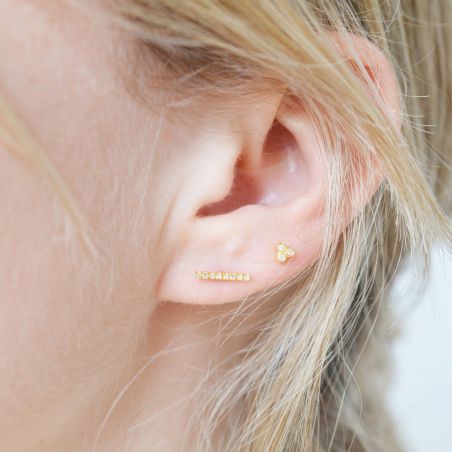 Boucles d'oreilles Triplets (1 unité) - 3 diamants - Bijoux en argent