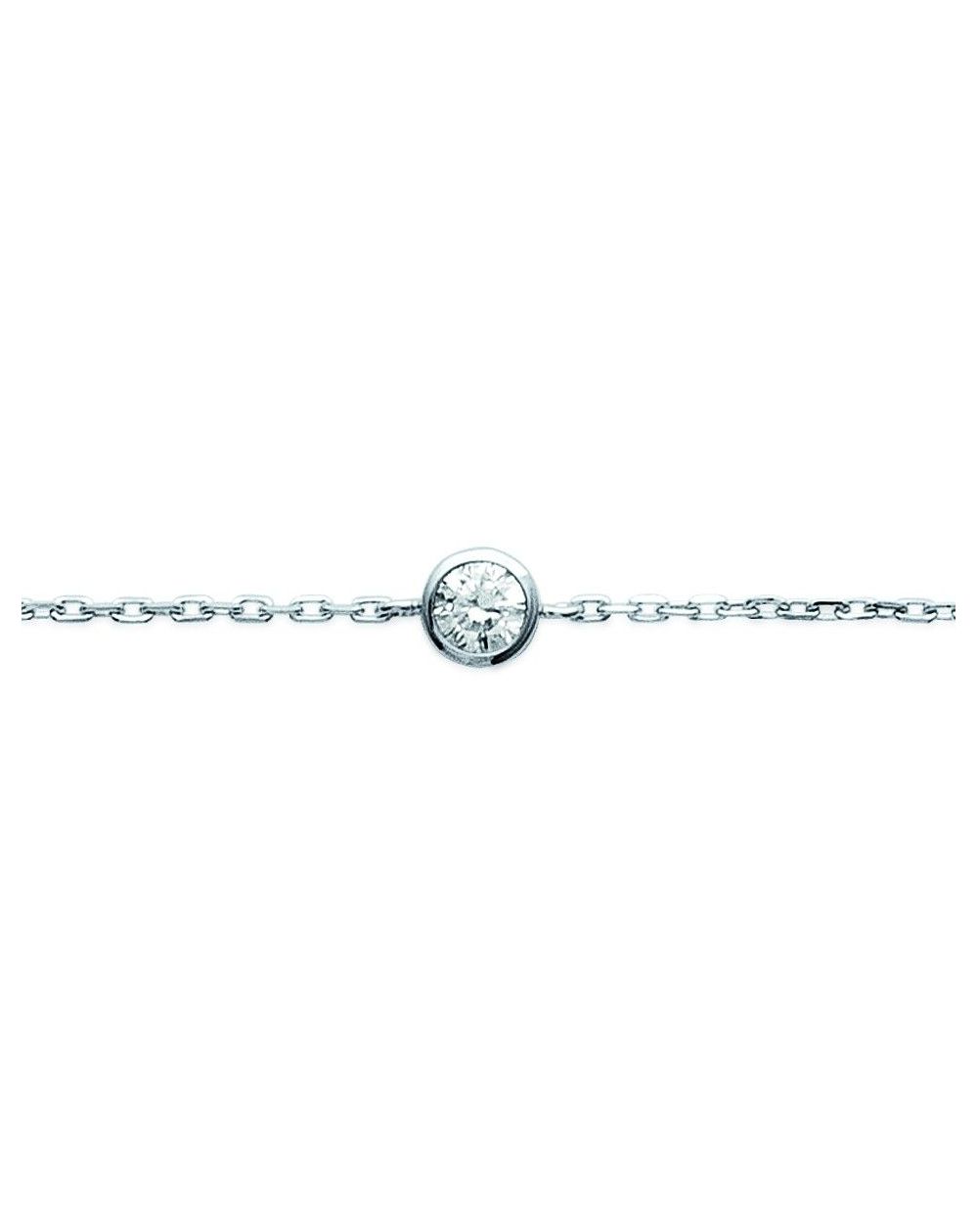 Bracelet zircon clos - Solitaire en argent 925 - Bijoux en argent