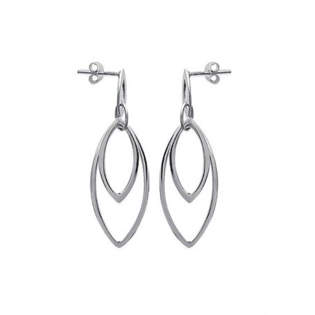 Perceuses ovales ajourés pour femme - Boucles d'oreilles argent 925