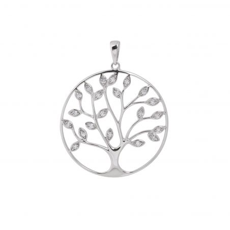 Pendentif arbre de vie avec pierres - Pendentif argent 925