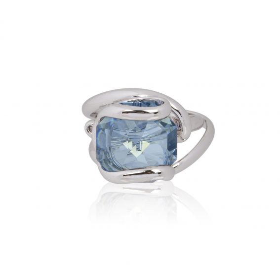Andrea Marazzini - Bague cristal Swarovski  Octagon Blue Shade