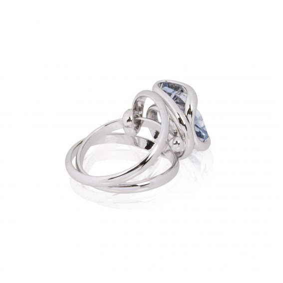 Andrea Marazzini - Bague cristal Swarovski  Octagon Blue Shade