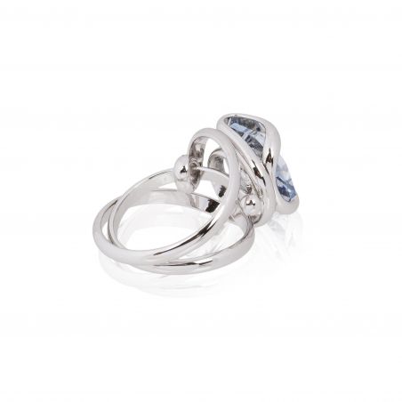 Andrea Marazzini - Bague cristal Swarovski  Octagon Blue Shade