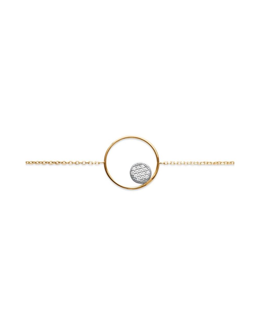 Bracelet cercle avec rond empierré - Bracelet pour femme