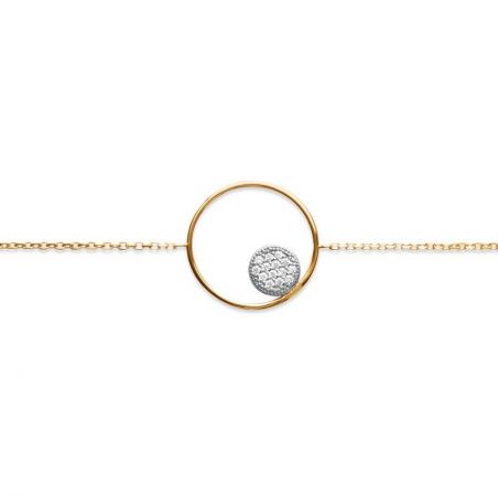Bracelet cercle avec rond empierré - Bracelet pour femme