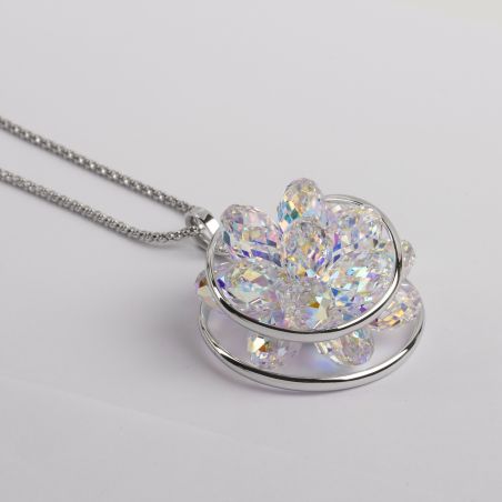 ovale Swarovski munt kristal ketting