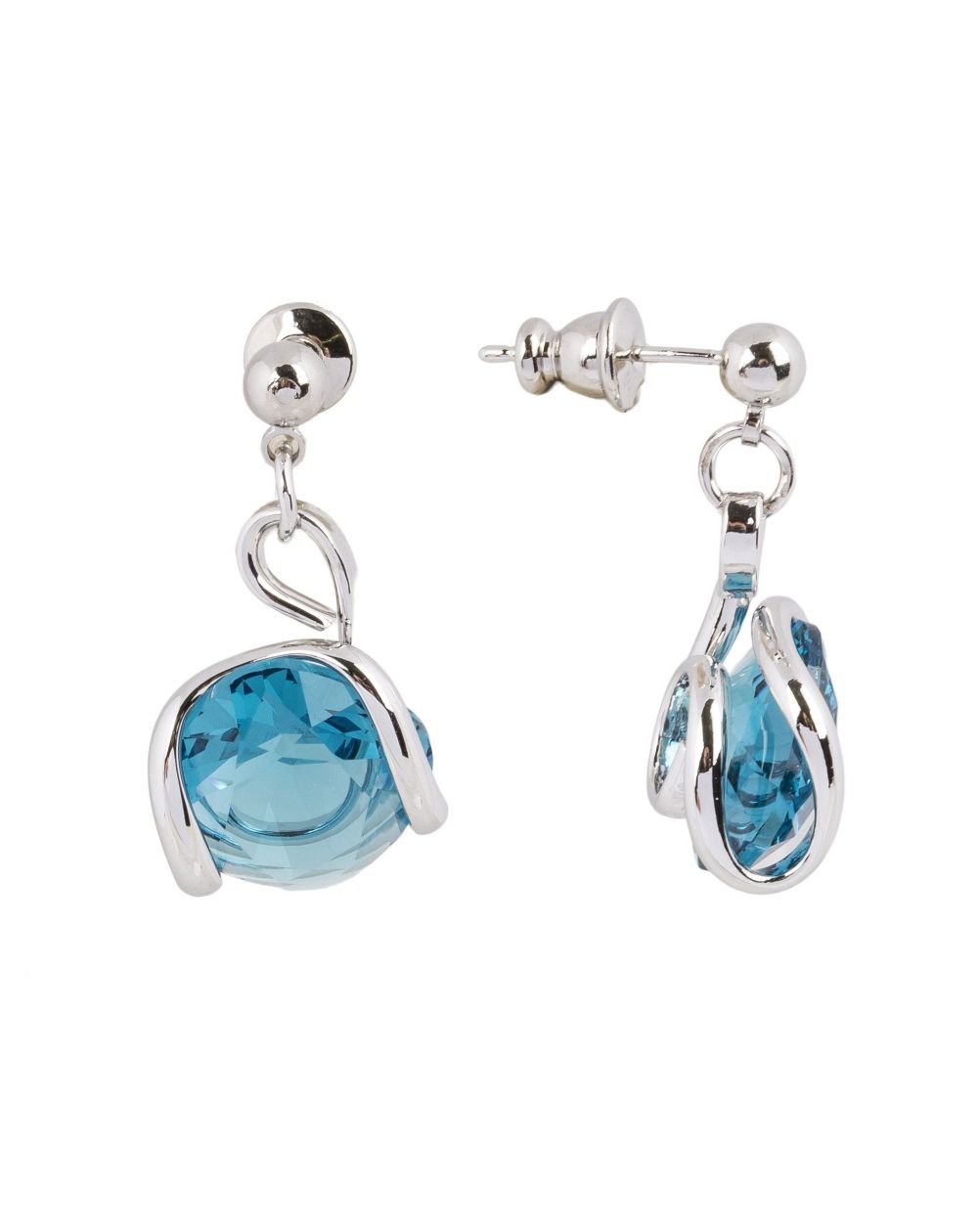 Swarovski blauwe kristallen oorbellen
