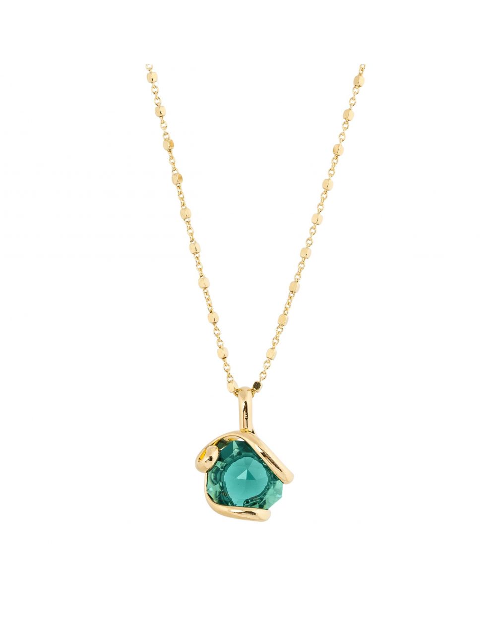 oval Swarovski mint crystal necklace